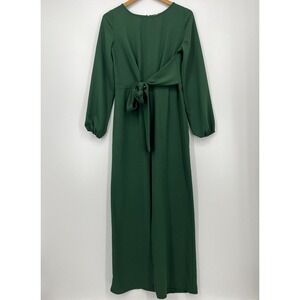 Orange Creek Los Angeles Jumpsuit Dress Women's Size S Green Long Sleeve‎ Tie